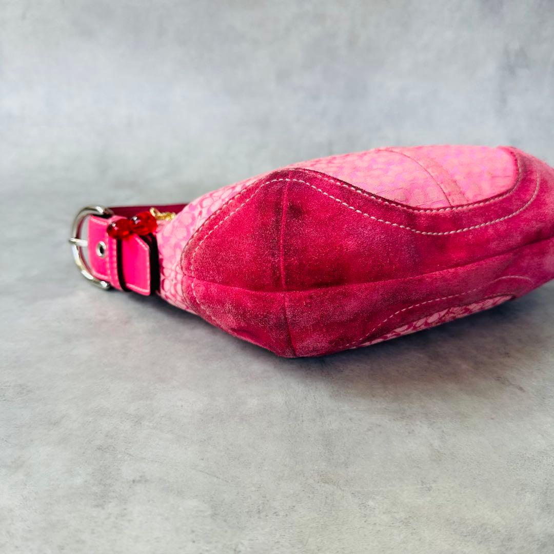 Y2K COACH Pink Signature Hobo Bag 9