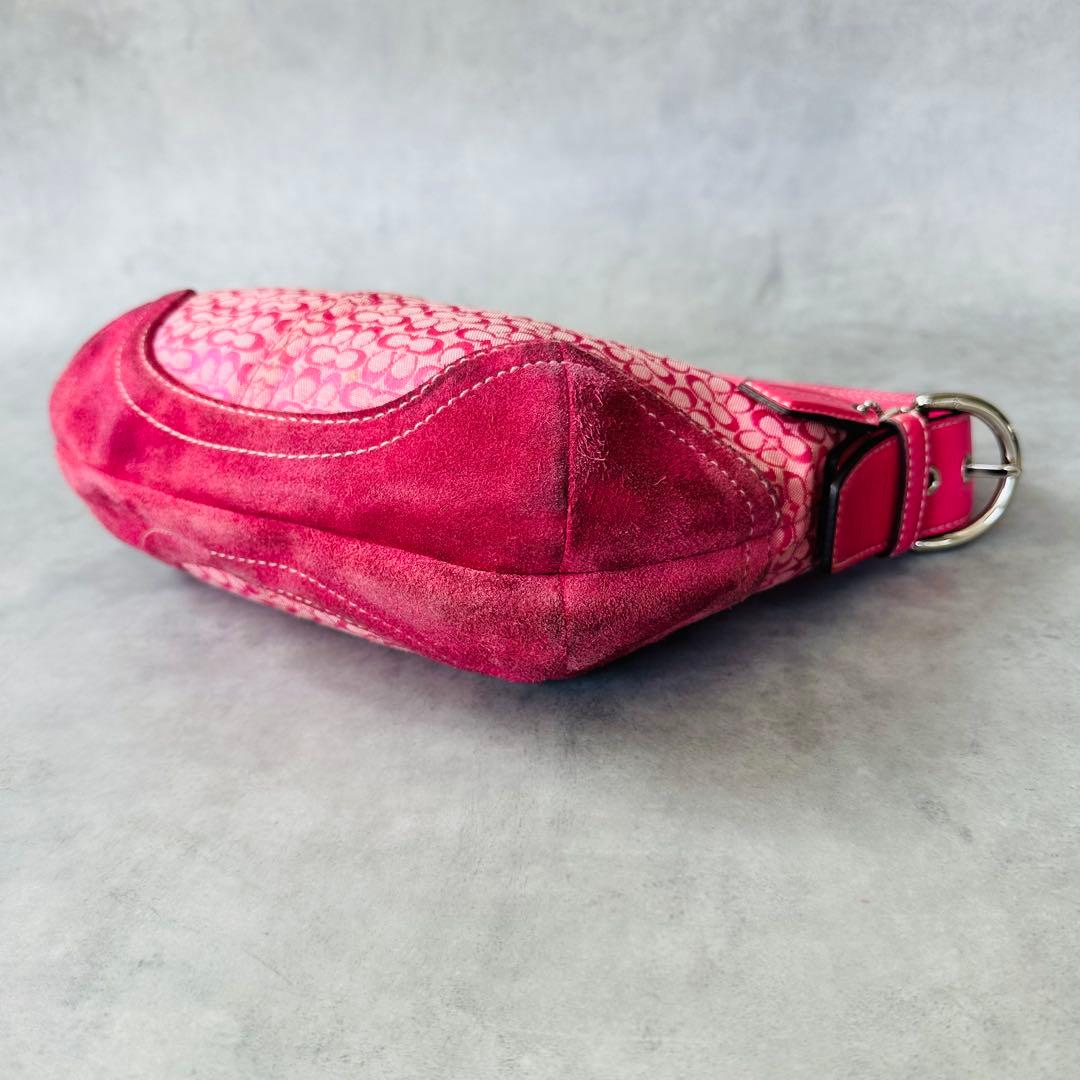 Y2K COACH Pink Signature Hobo Bag 10