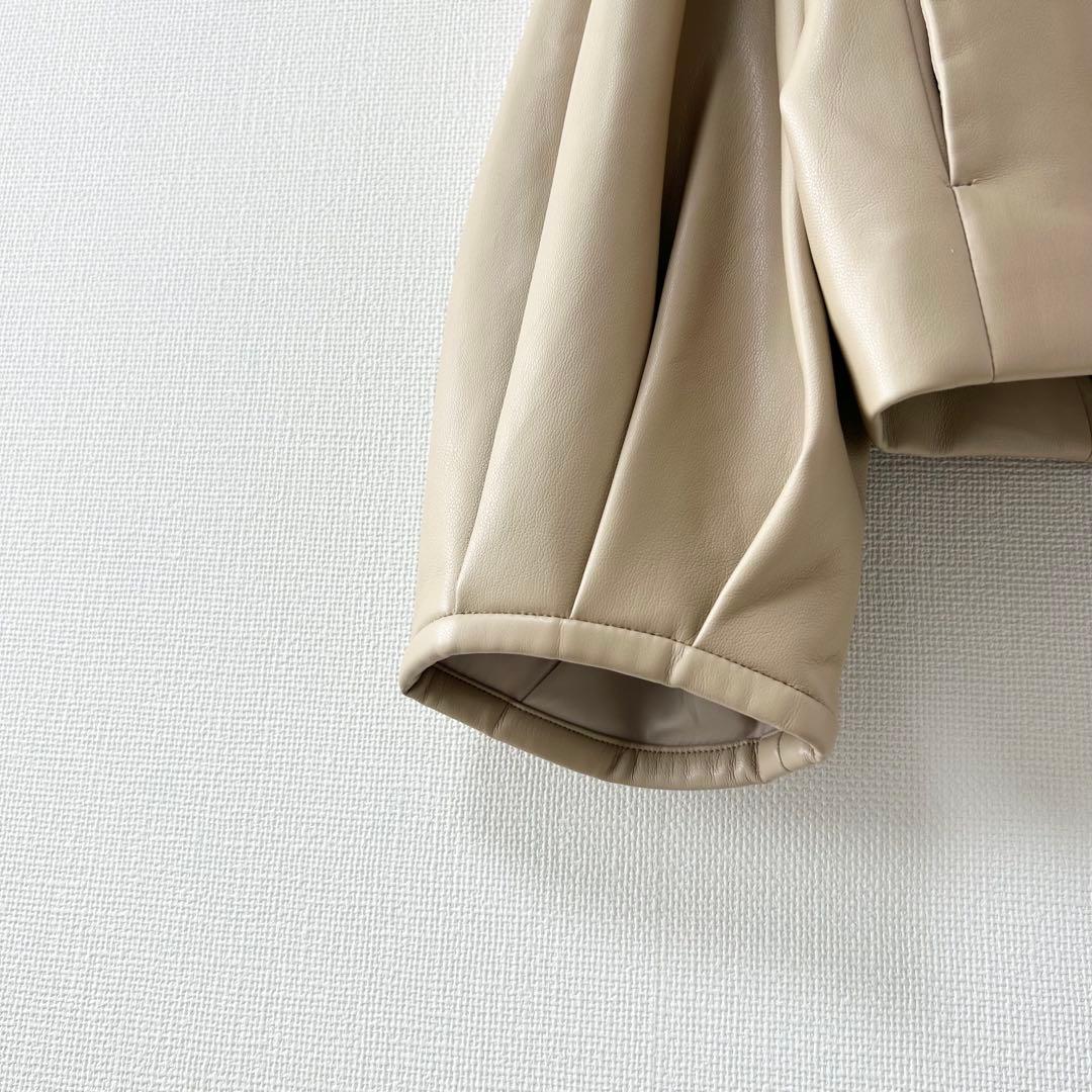 ブルーレーベルクレストブリッジ　スムースフェイクレザージャケット　ベージュ　38 7