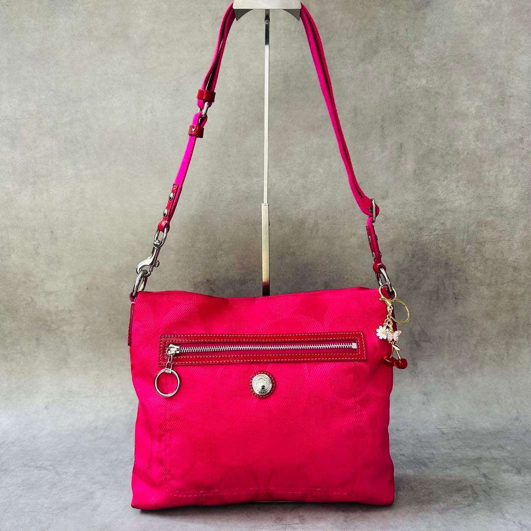 Y2K COACH PINK Signature 2way Bag 4