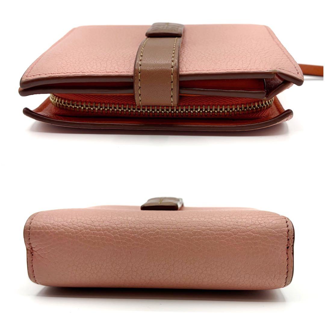 ⭐️良品⭐️ ロエベ コンパクトジップウォレット 二つ折り財布 ピンク 8