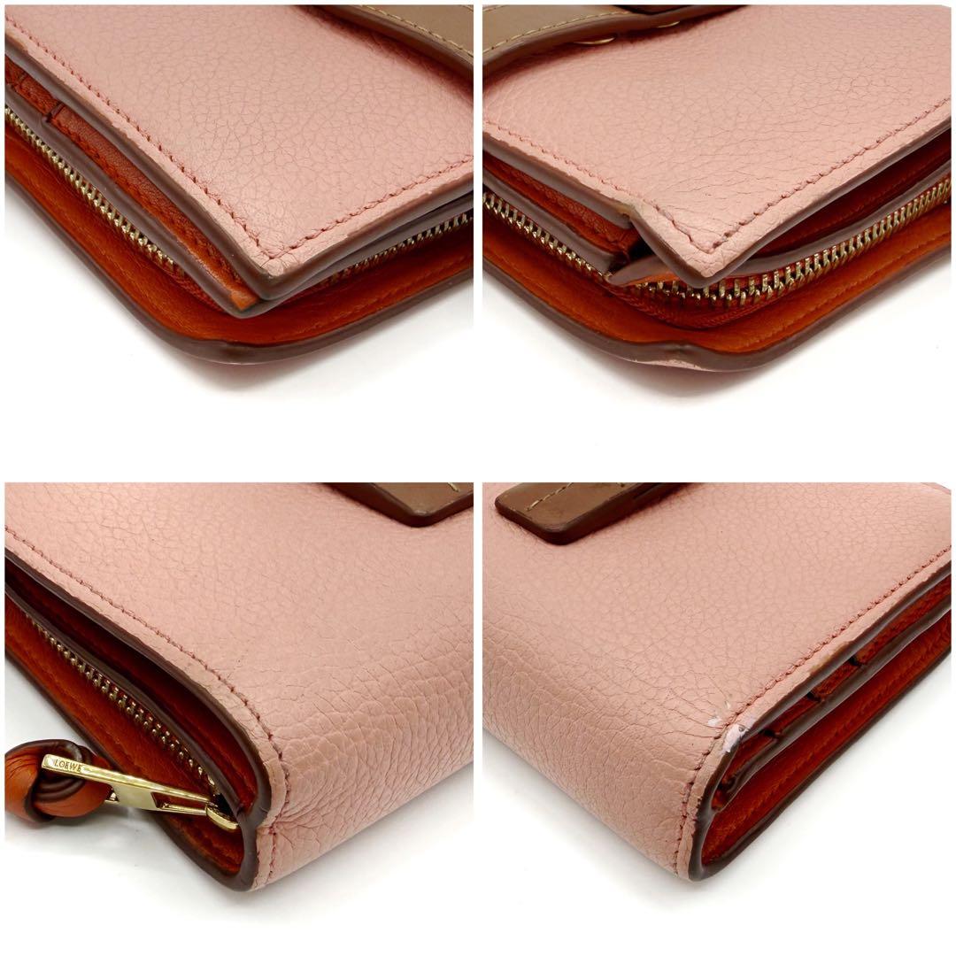 ⭐️良品⭐️ ロエベ コンパクトジップウォレット 二つ折り財布 ピンク 10