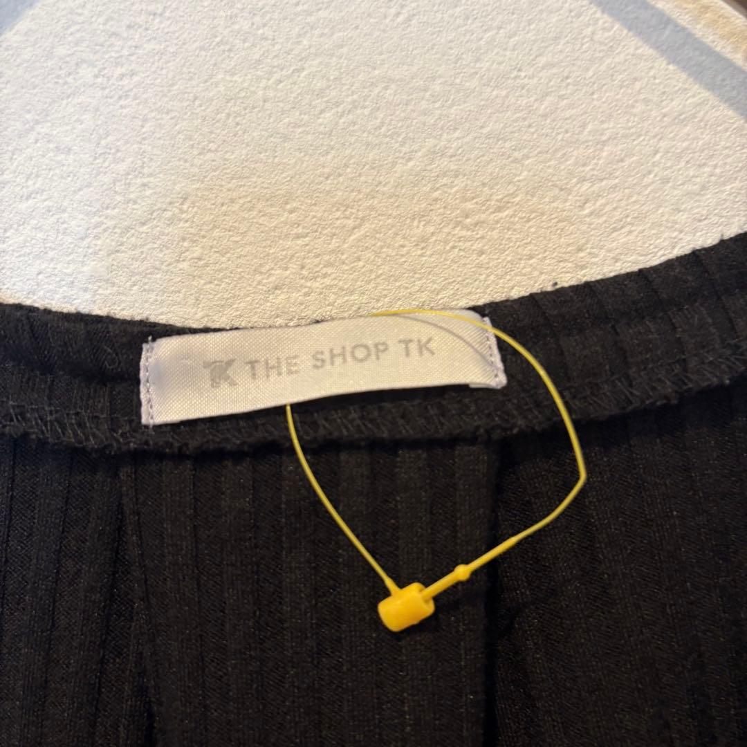 THE SHOP TK リブ　長袖カットソー　黒 ブラック　無地　シンプル 4
