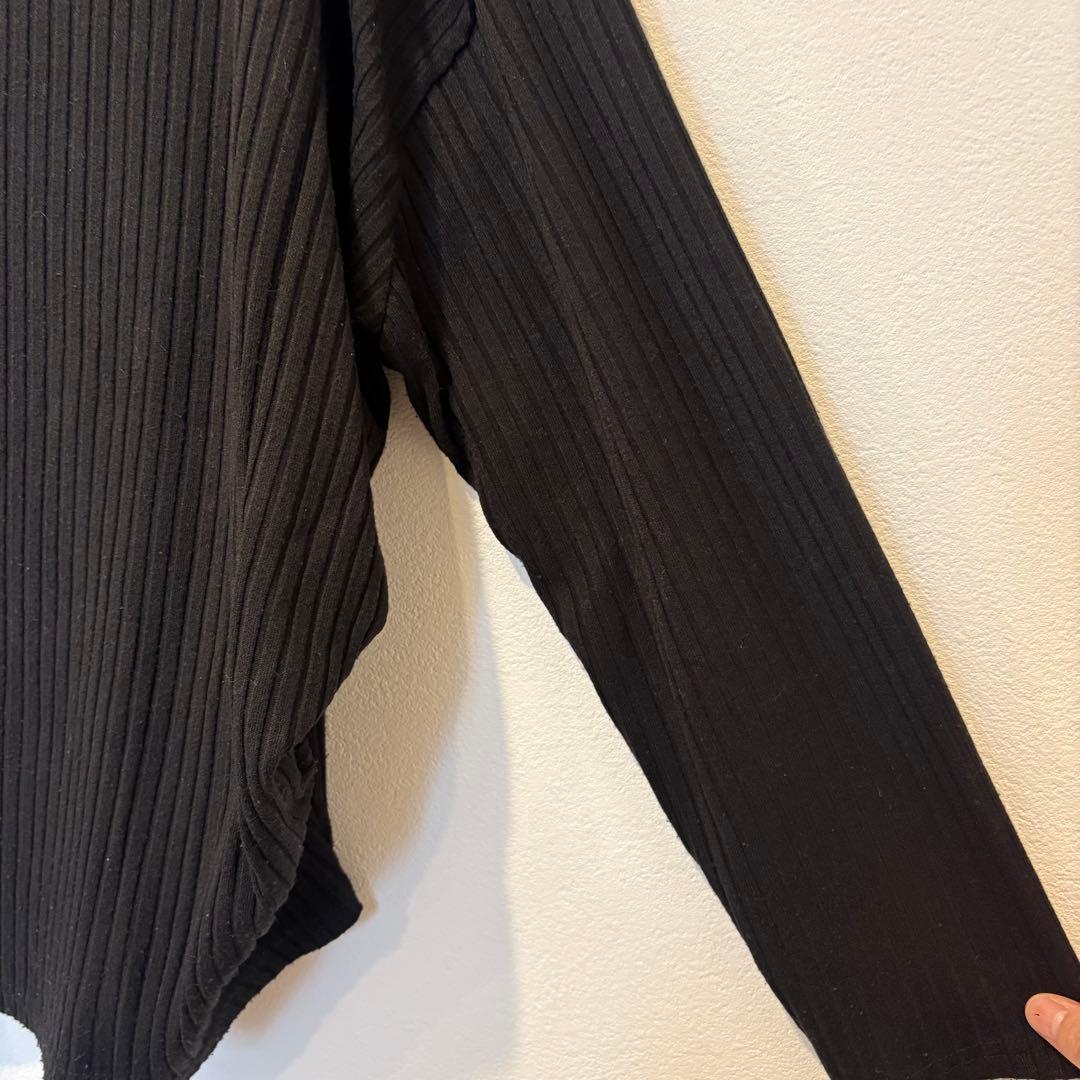 THE SHOP TK リブ　長袖カットソー　黒 ブラック　無地　シンプル 5