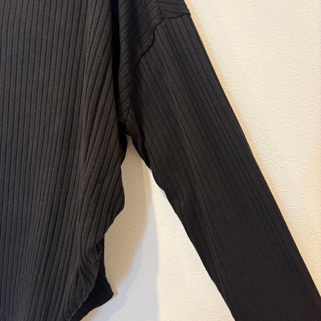 THE SHOP TK リブ　長袖カットソー　黒 ブラック　無地　シンプル 6