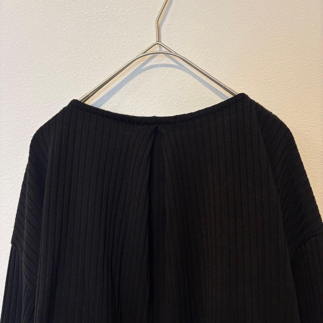 THE SHOP TK リブ　長袖カットソー　黒 ブラック　無地　シンプル 8