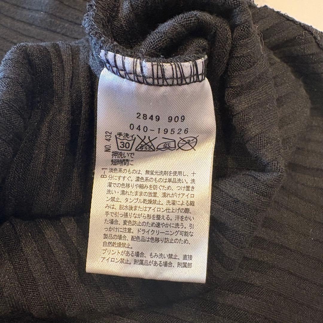 THE SHOP TK リブ　長袖カットソー　黒 ブラック　無地　シンプル 9