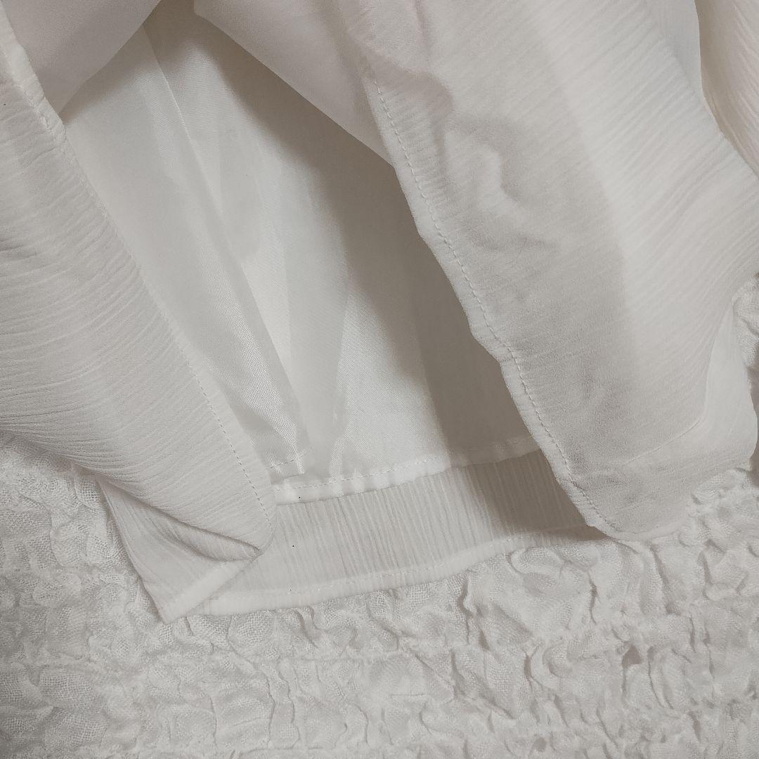 ファビュラス アンジェラ ホワイト シフォン オフショルダー ブラウス 柔らか春 4