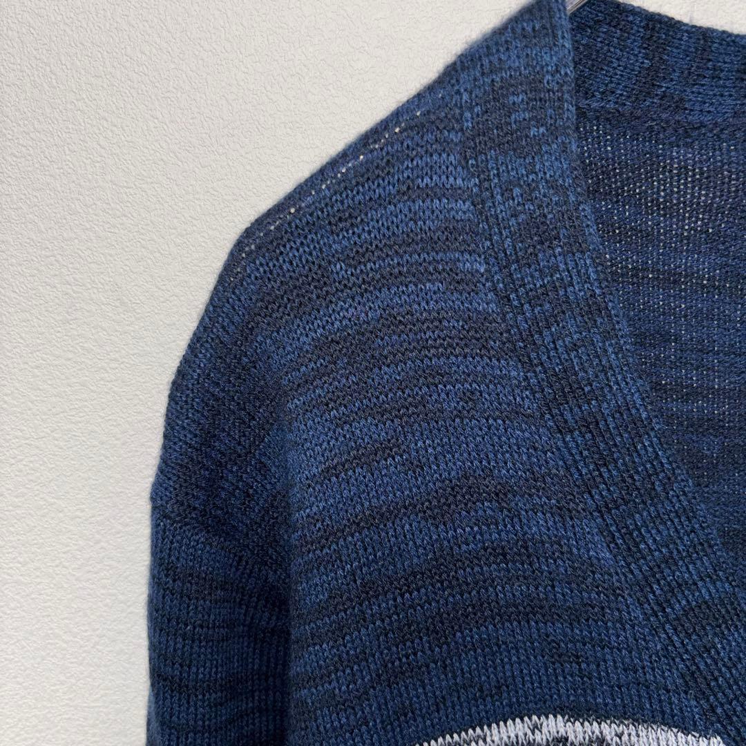 GRANGESTA グラデーションカーディガンLLサイズ ニットネイビーd687 4