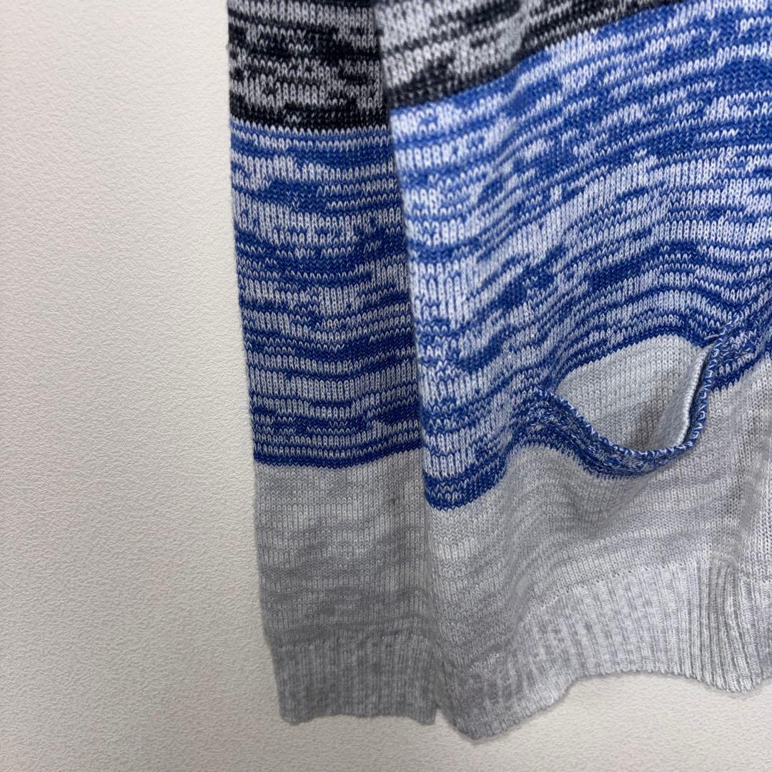 GRANGESTA グラデーションカーディガンLLサイズ ニットネイビーd687 6