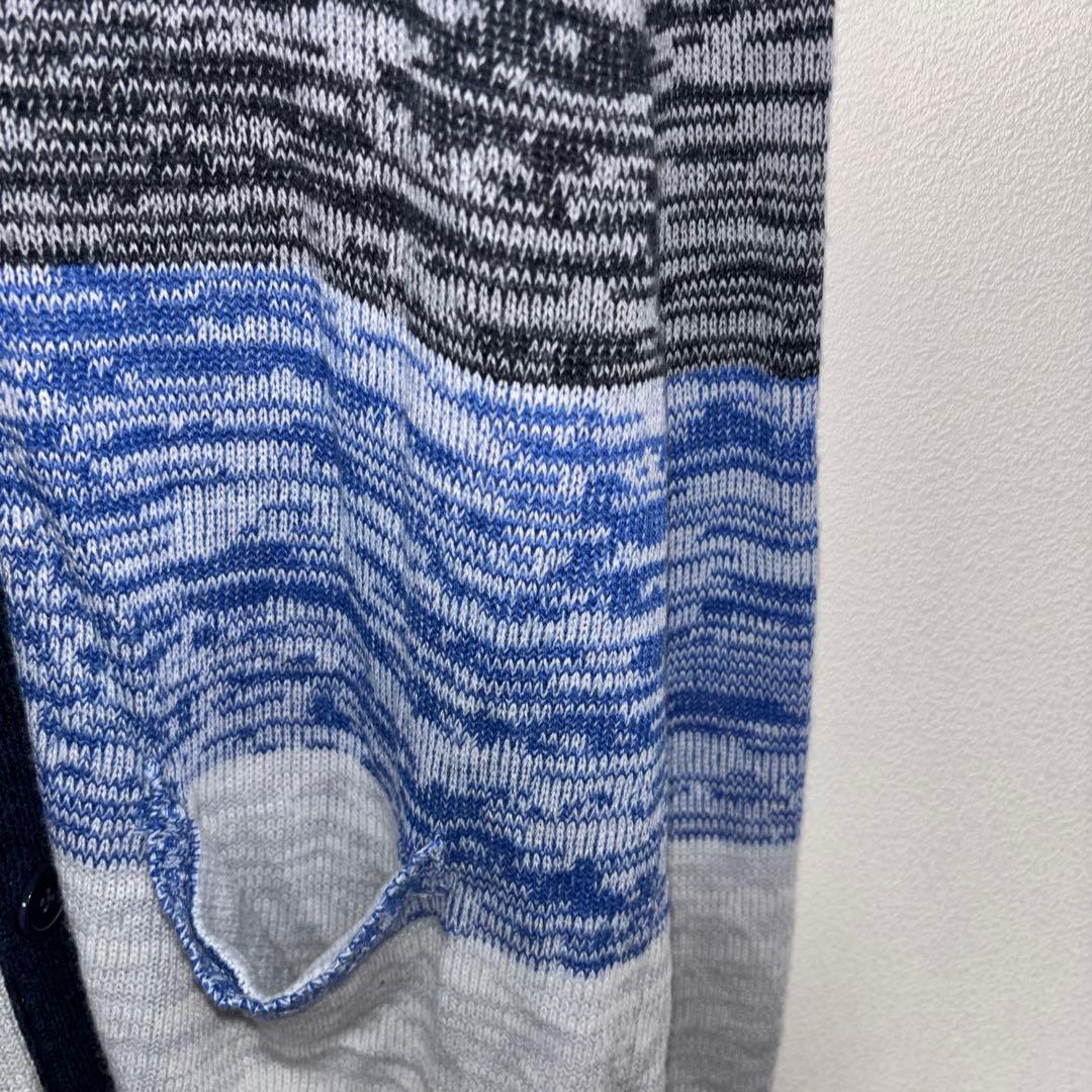 GRANGESTA グラデーションカーディガンLLサイズ ニットネイビーd687 9