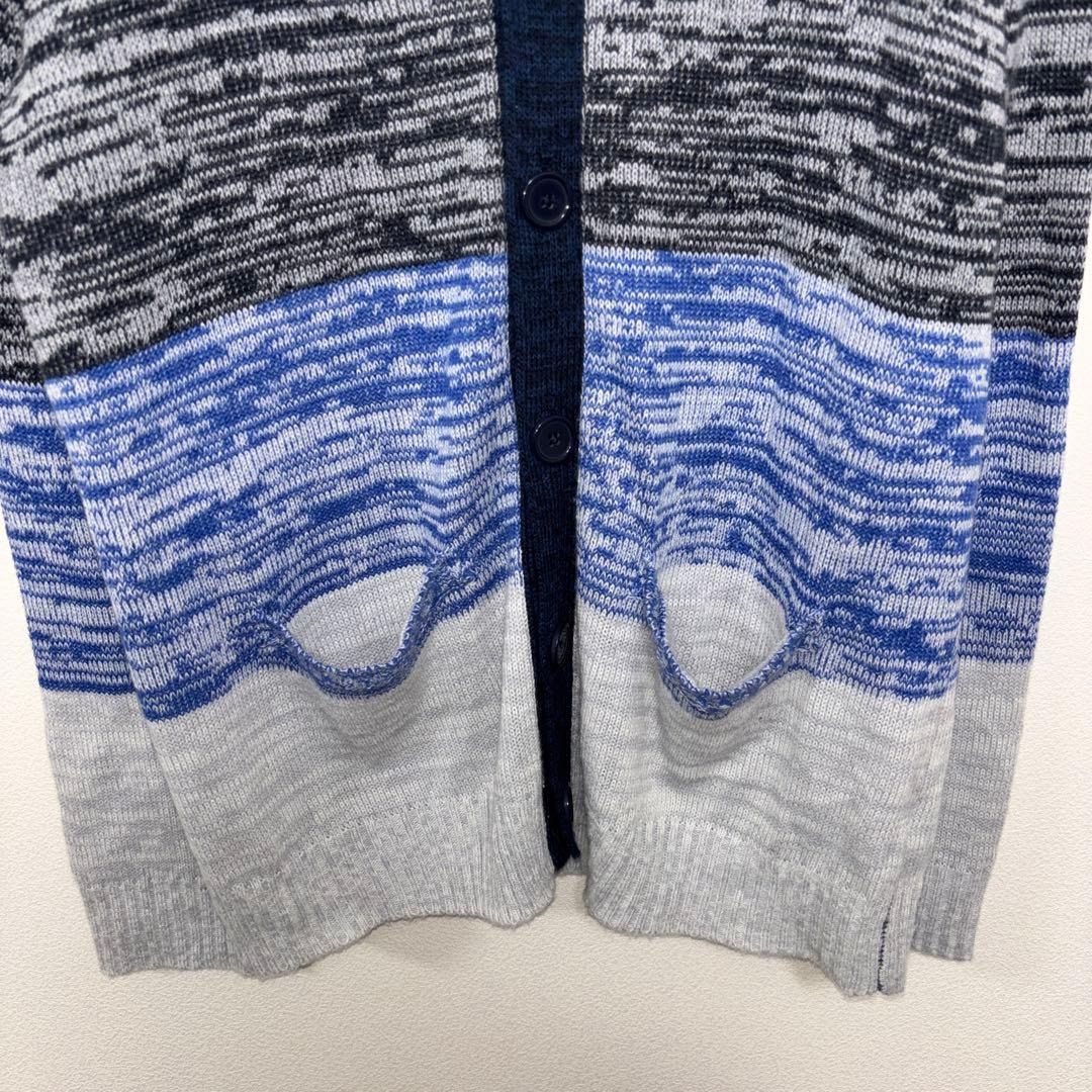 GRANGESTA グラデーションカーディガンLLサイズ ニットネイビーd687 10