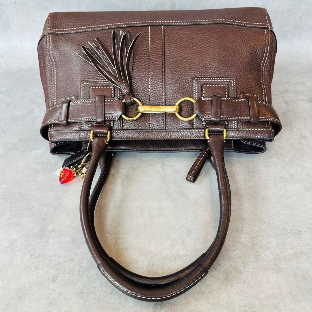 Y2K COACH Hampton Leather Satchel Bag 6