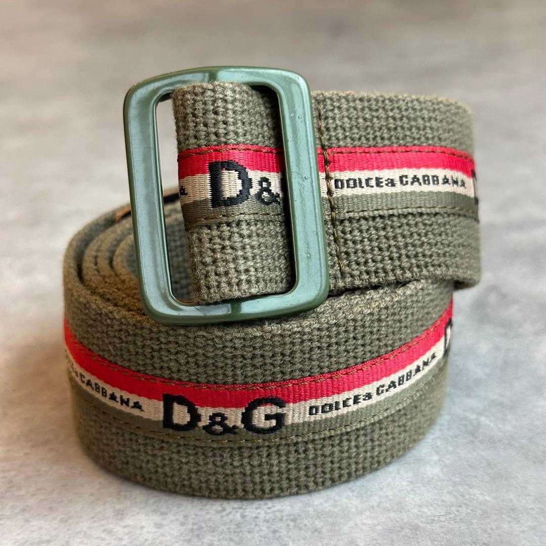 DOLCE&GABBANA ロゴ刺繍 キャンバスベルト y2k archive