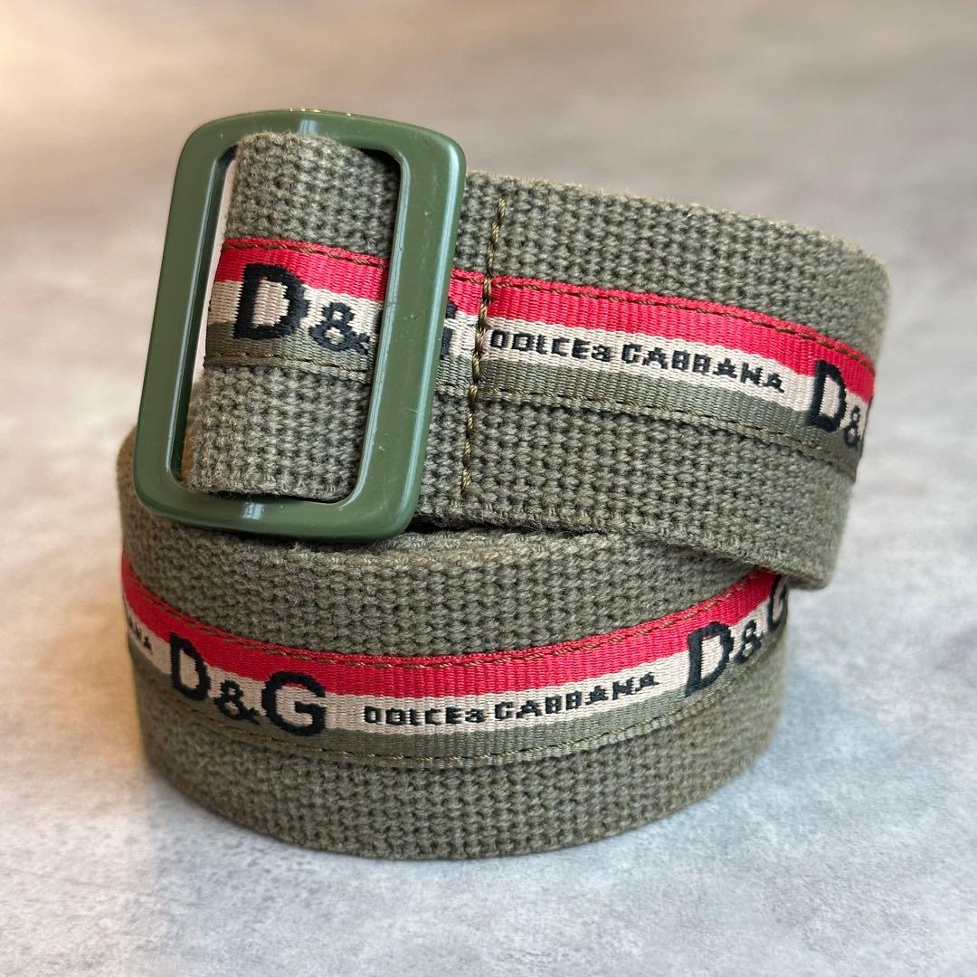 DOLCE&GABBANA ロゴ刺繍 キャンバスベルト y2k archive 2