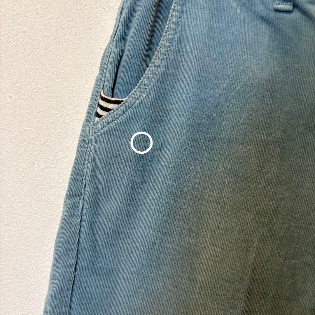 ビームスハート コーデュロイ パンツ テーパード ブルー　青　M 無地 6