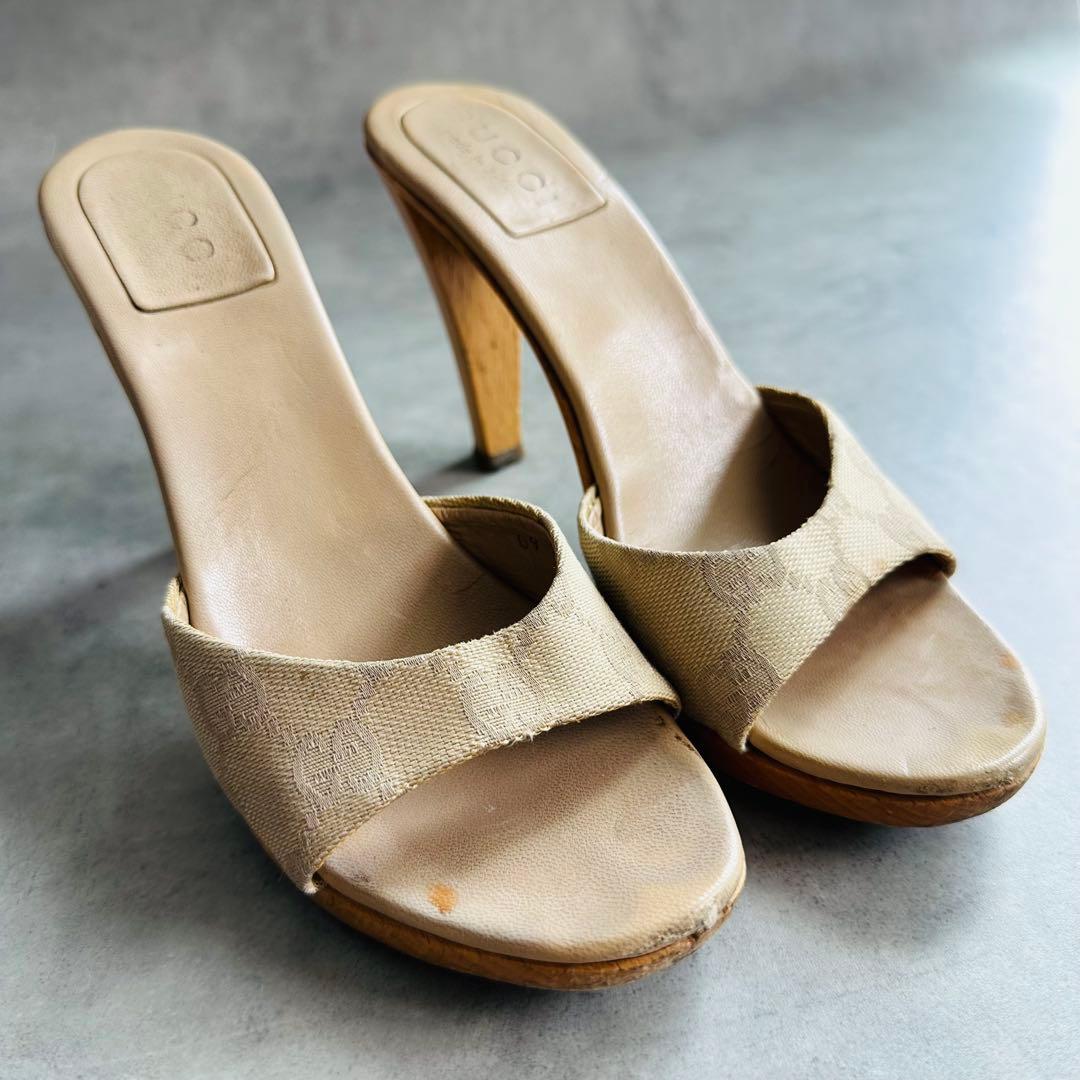 GUCCI GGキャンバス　ミュール　サンダル 2