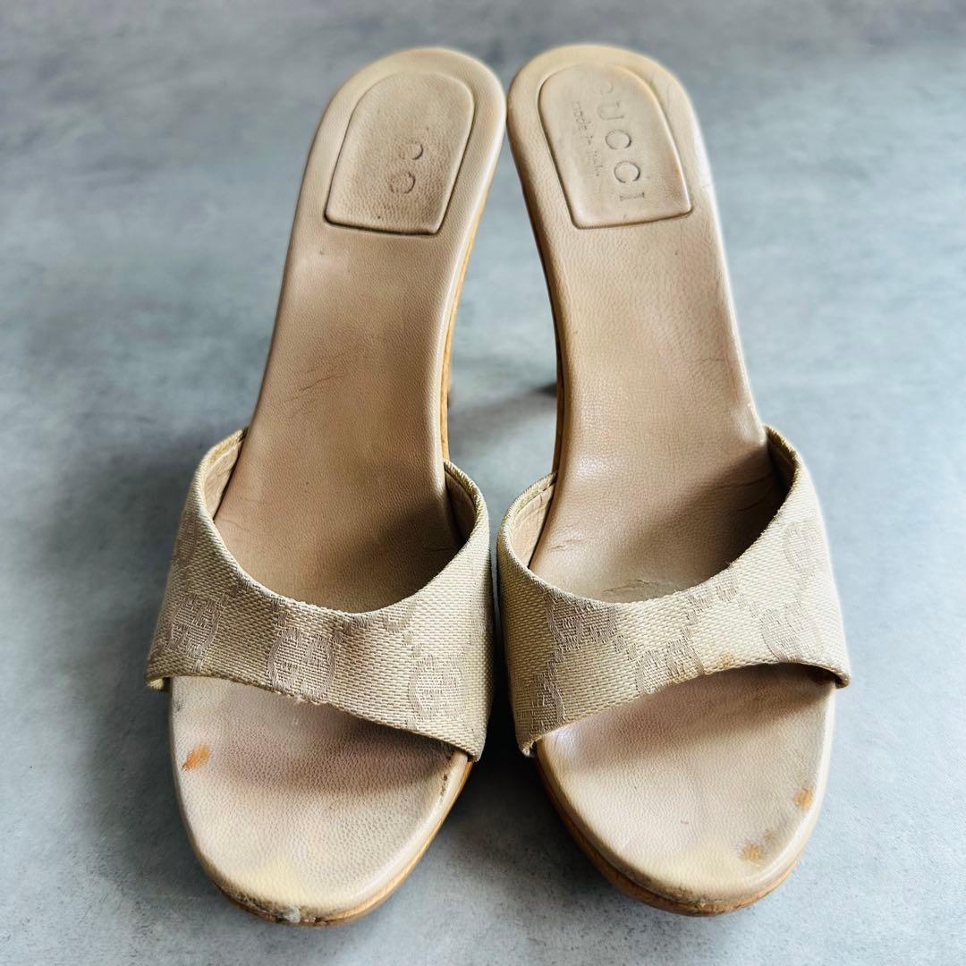 GUCCI GGキャンバス　ミュール　サンダル 3