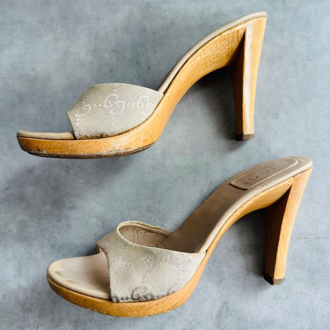 GUCCI GGキャンバス　ミュール　サンダル 5