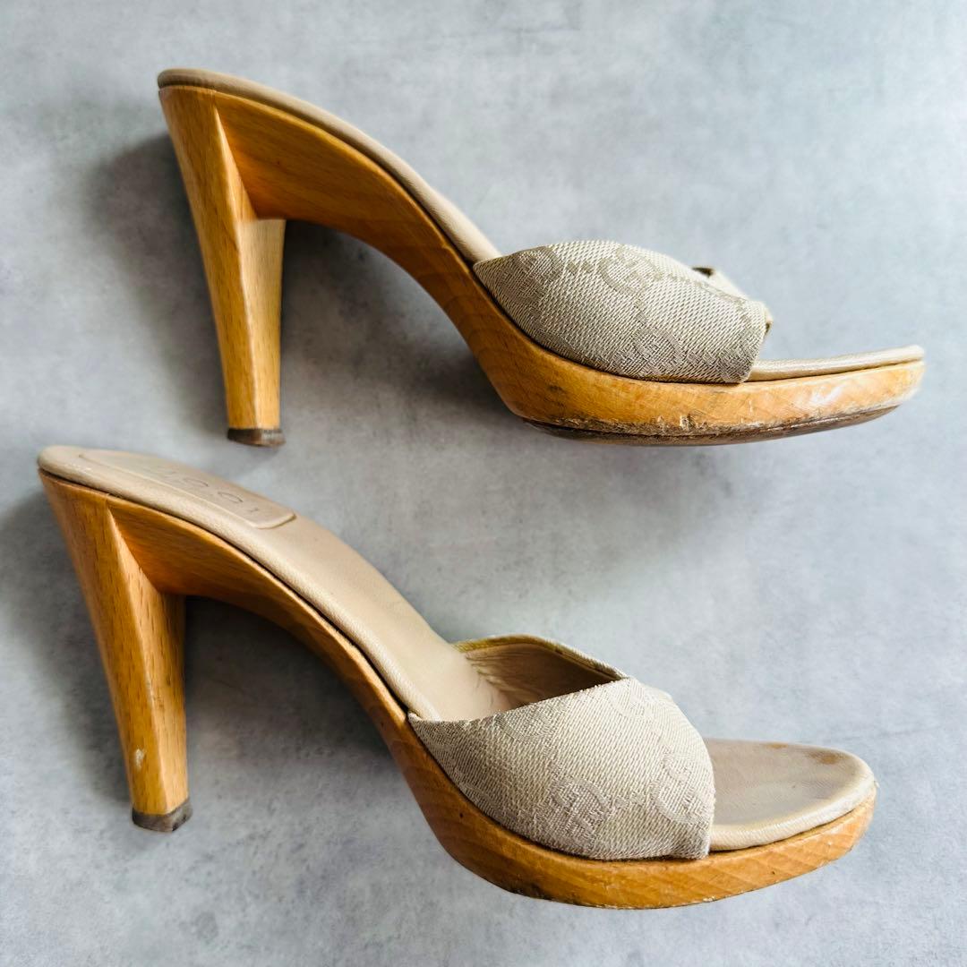 GUCCI GGキャンバス　ミュール　サンダル 6