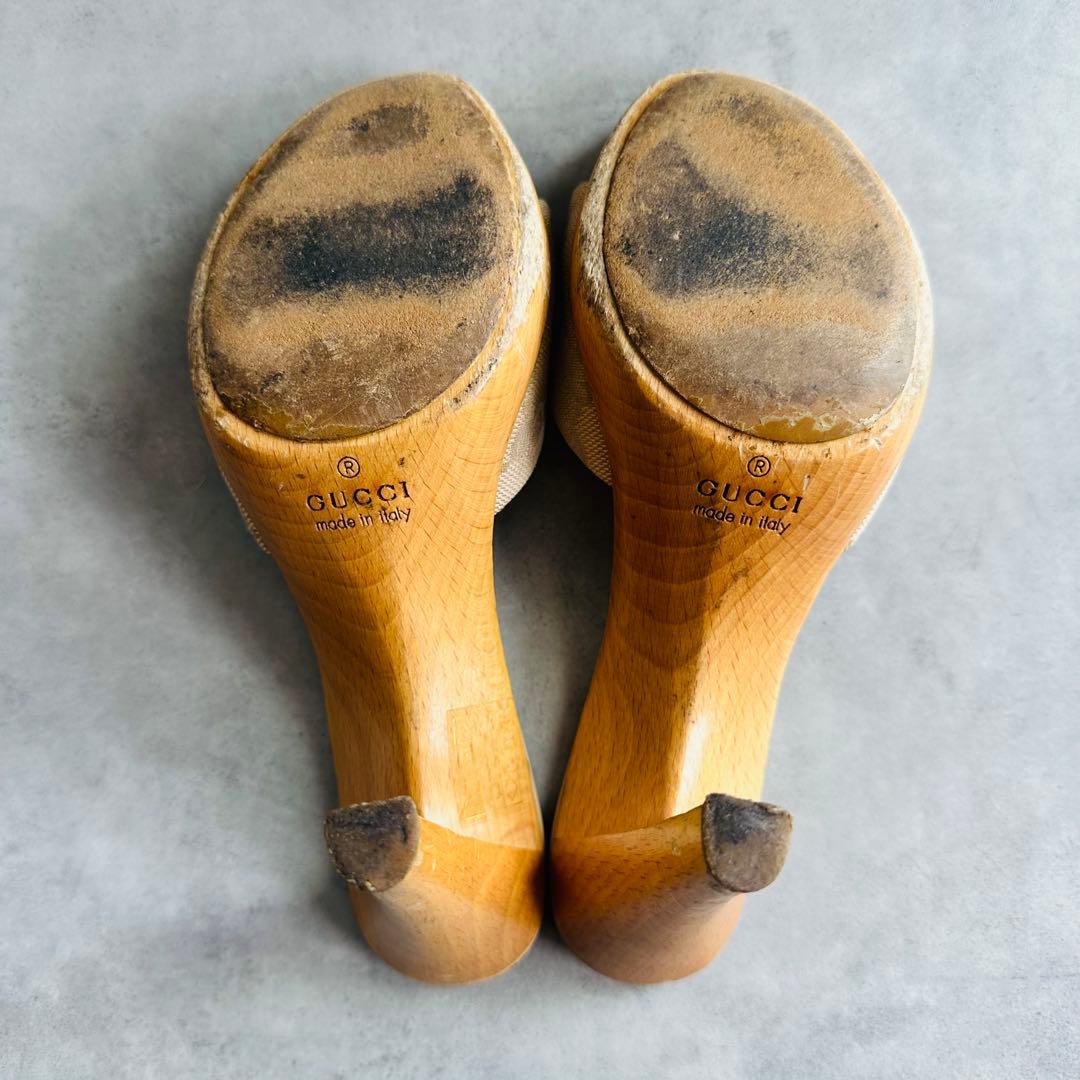GUCCI GGキャンバス　ミュール　サンダル 8