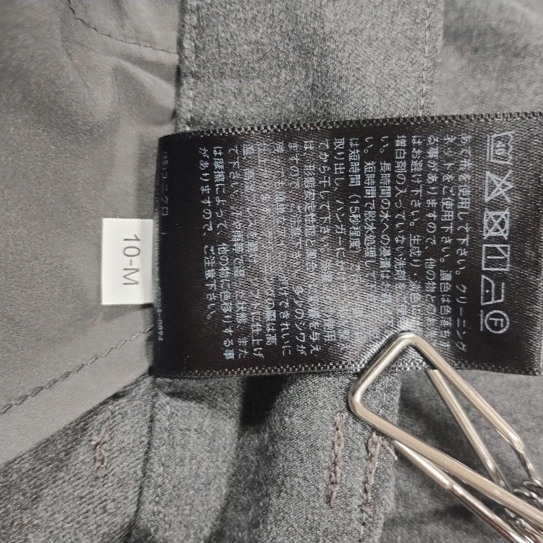 UNIQLO グレー プリーツ入り ワイドパンツ M シンプル オフィス 着回し 7